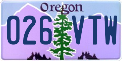 OR license plate 026VTW