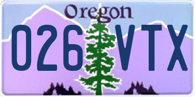 OR license plate 026VTX