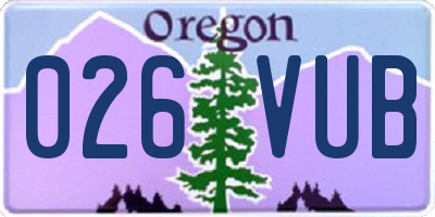 OR license plate 026VUB