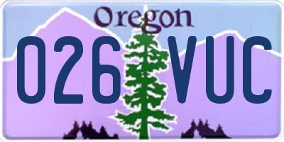 OR license plate 026VUC