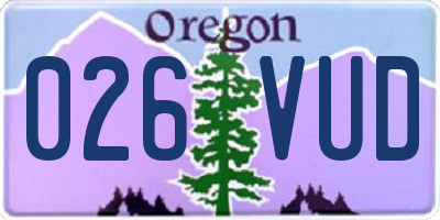 OR license plate 026VUD