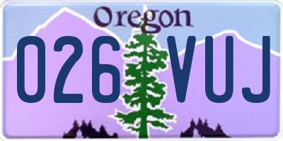 OR license plate 026VUJ