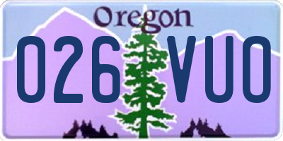 OR license plate 026VUO