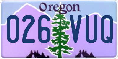 OR license plate 026VUQ