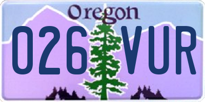 OR license plate 026VUR