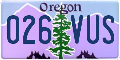 OR license plate 026VUS