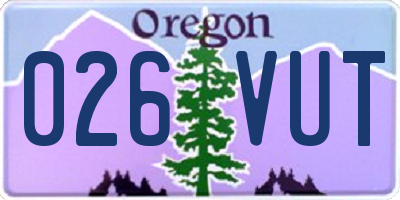 OR license plate 026VUT
