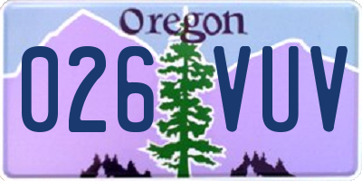 OR license plate 026VUV