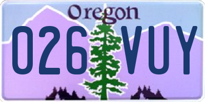 OR license plate 026VUY