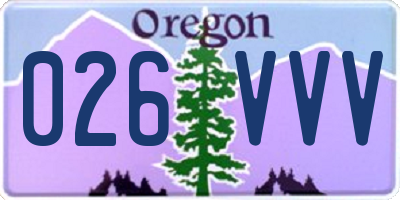 OR license plate 026VVV