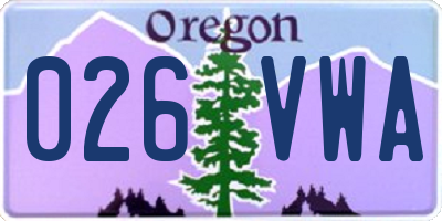 OR license plate 026VWA