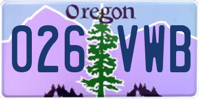 OR license plate 026VWB
