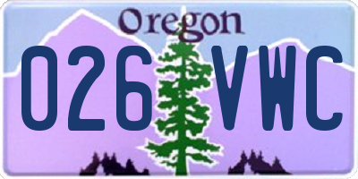 OR license plate 026VWC