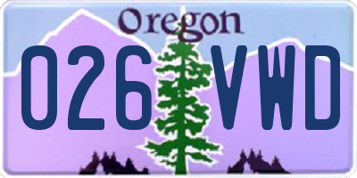 OR license plate 026VWD