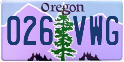 OR license plate 026VWG