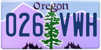 OR license plate 026VWH