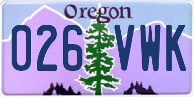 OR license plate 026VWK