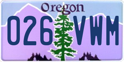 OR license plate 026VWM