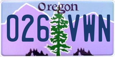 OR license plate 026VWN