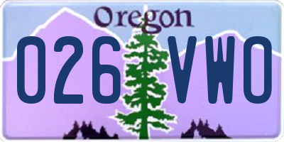 OR license plate 026VWO