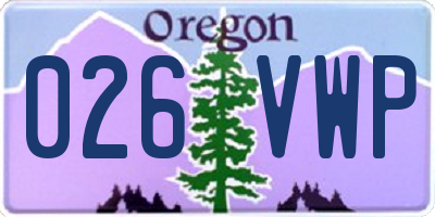 OR license plate 026VWP