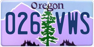OR license plate 026VWS