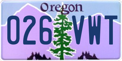 OR license plate 026VWT