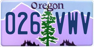 OR license plate 026VWV