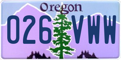 OR license plate 026VWW