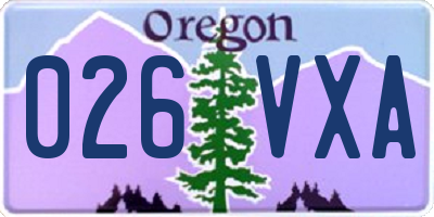 OR license plate 026VXA