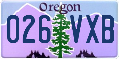 OR license plate 026VXB