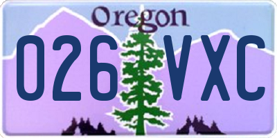 OR license plate 026VXC