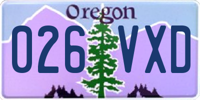 OR license plate 026VXD