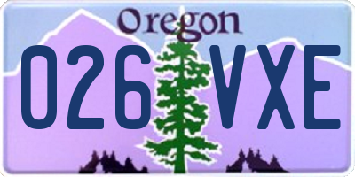 OR license plate 026VXE