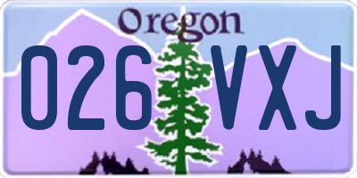 OR license plate 026VXJ