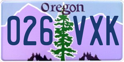 OR license plate 026VXK