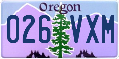 OR license plate 026VXM