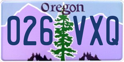 OR license plate 026VXQ