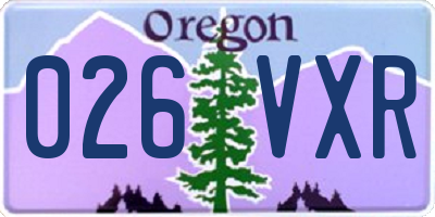 OR license plate 026VXR