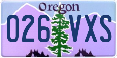 OR license plate 026VXS