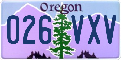 OR license plate 026VXV