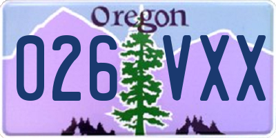 OR license plate 026VXX