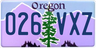 OR license plate 026VXZ