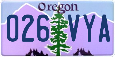 OR license plate 026VYA