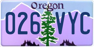 OR license plate 026VYC