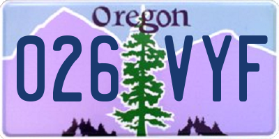 OR license plate 026VYF