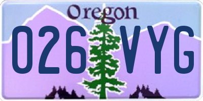 OR license plate 026VYG