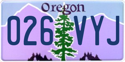 OR license plate 026VYJ