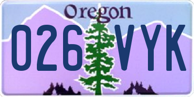 OR license plate 026VYK