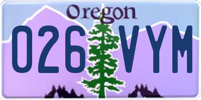 OR license plate 026VYM